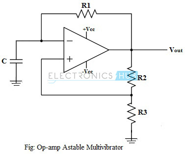 使用OP-AMP的Astable MultiVibrator