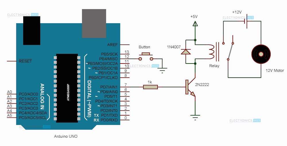 Arduino继电器控制电路图