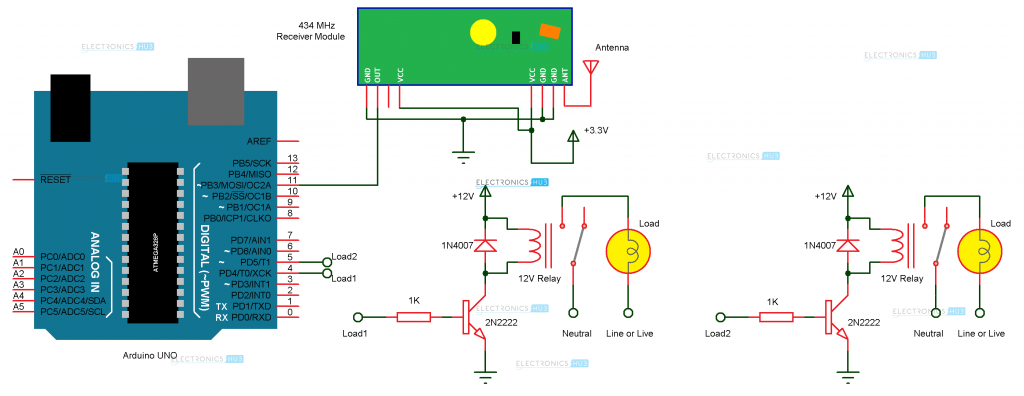 Arduino射频家用自动接收电路