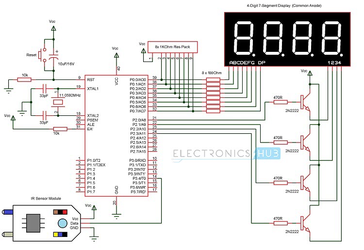 使用8051微控制器电路的非接触式数字转速计