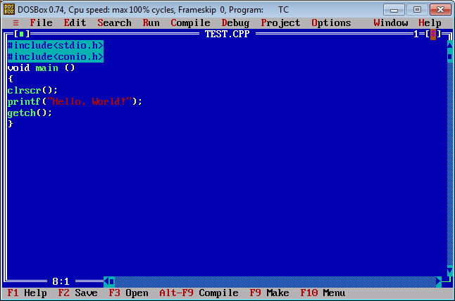 Turbo C对于Windows Image 5