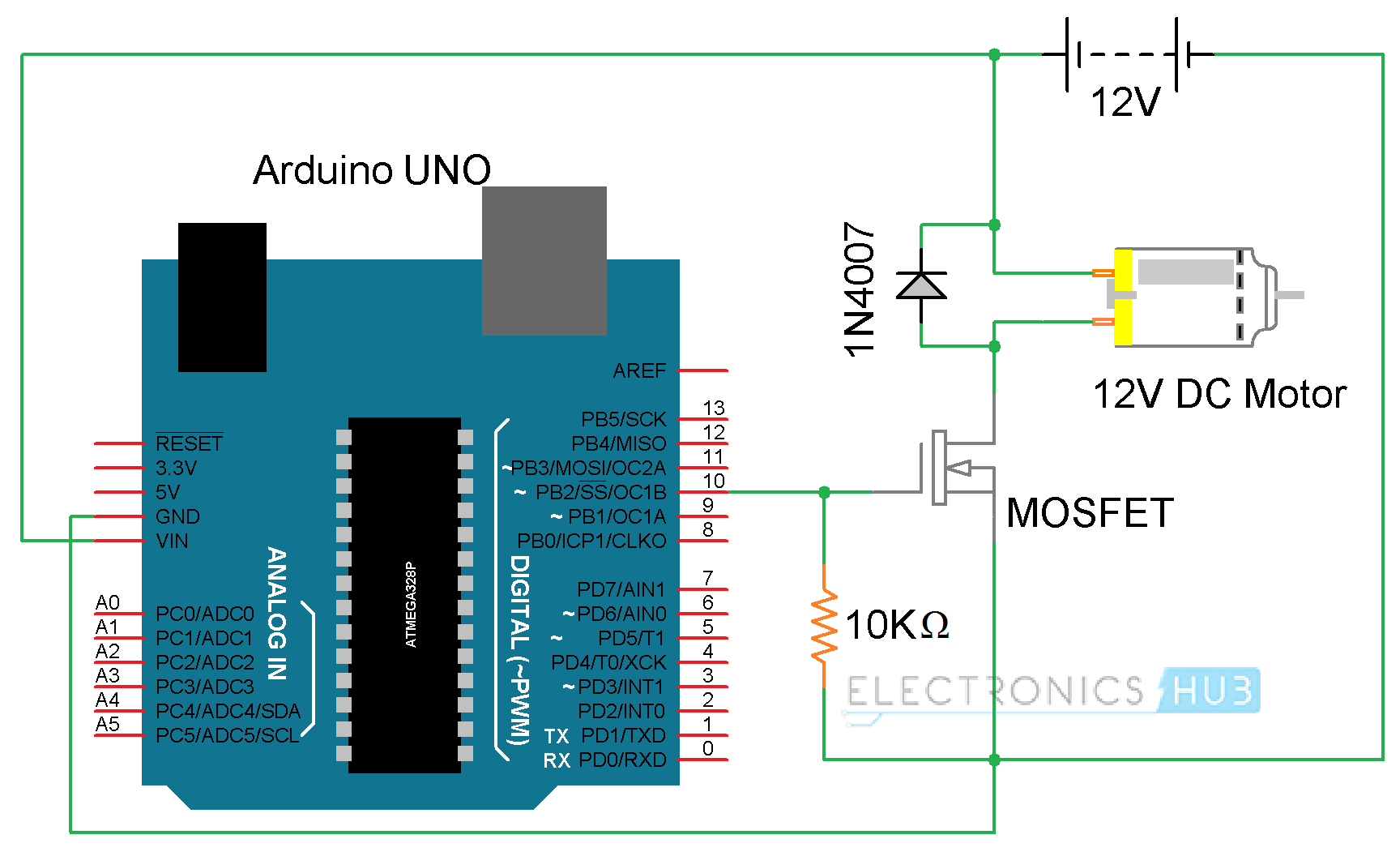 利用L298N MOSFET实现Arduino直流电机控制