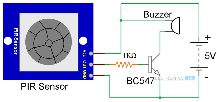 Arduino PIR传感器教程测试电路2