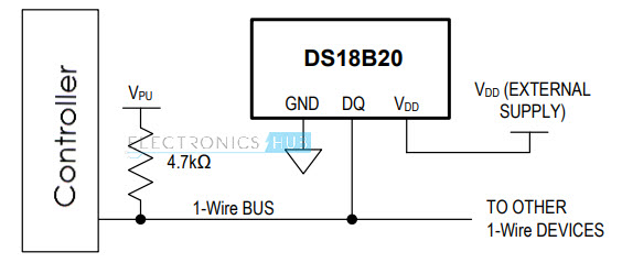 Arduino DS18B20温度传感器外部电源