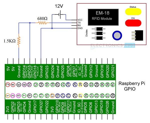 覆盆子PI RFID读取器接口电路图1