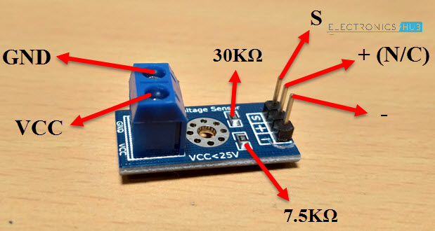Arduino电压传感器引脚接口电压传感器