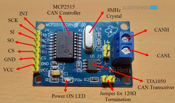 Arduino MCP2515 CAN总线接口MCP2515 CAN模块组件