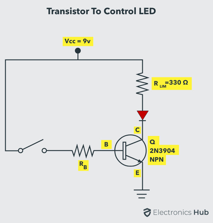 NPN-Transistor-to-Control-LED