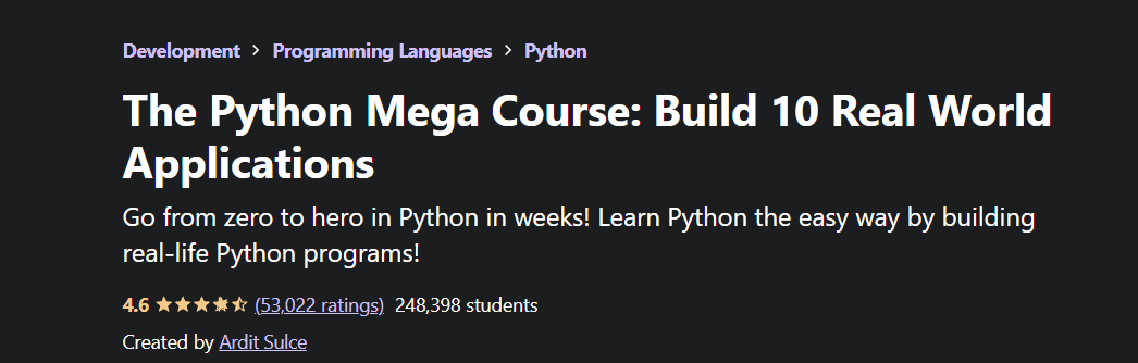 Python Mega课程构建了10个现实世界应用