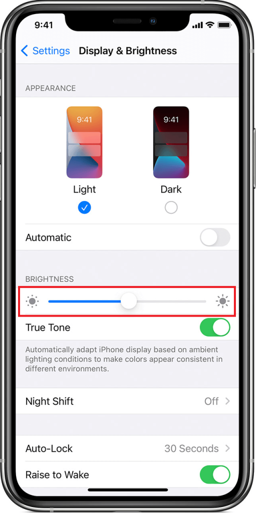 改变iPhone的屏幕亮度