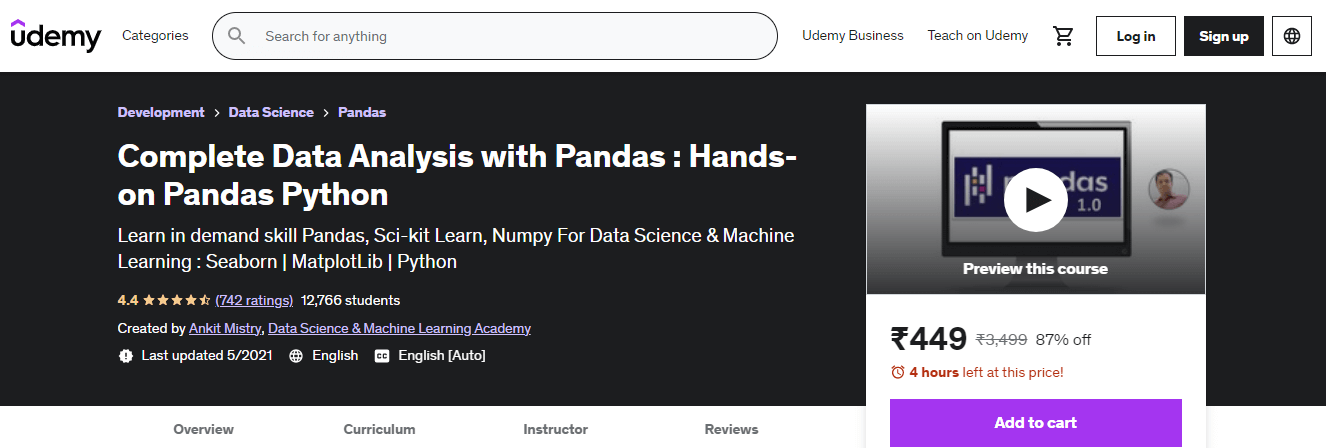 使用Pandas Python完成数据分析课程